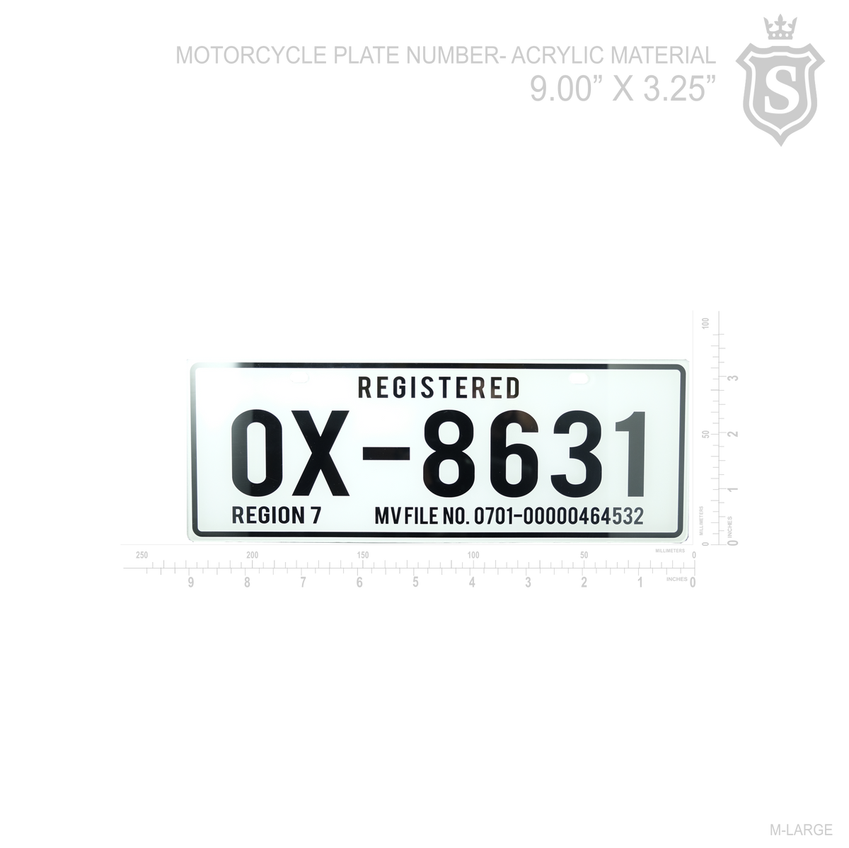 Motorcycle Plate Number Acrylic Material Suarez Arts