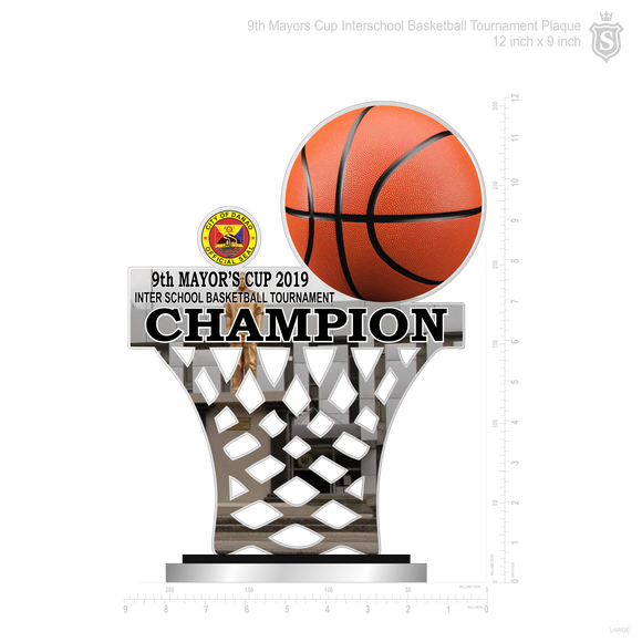 9th Mayor's Cup Mens Basketball Champion Plaque 2019