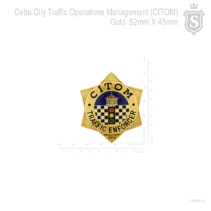 Cebu City Traffic Operations Management (CITOM) Badge Gold 52mm