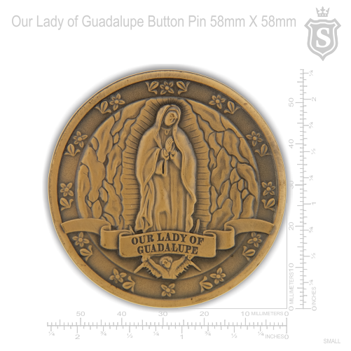 Our Lady of Guadalupe Button Pin Antique