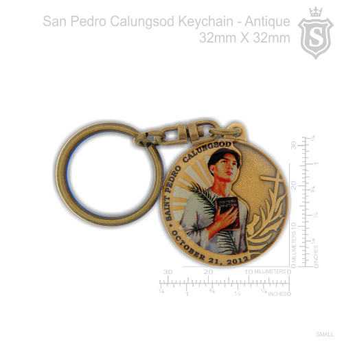 San Pedro Calungsod Keychain Antique 32mm