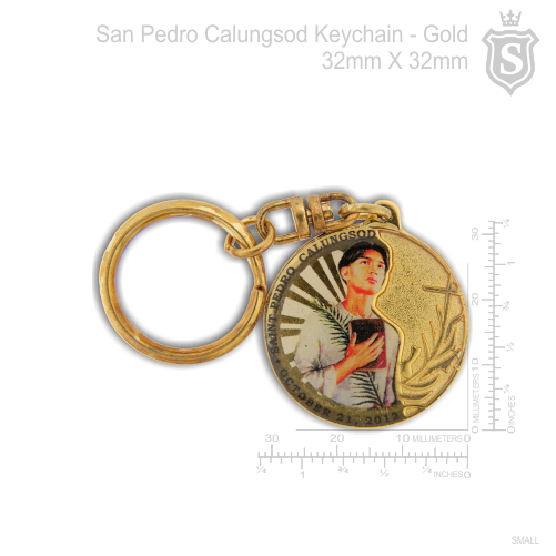 San Pedro Calungsod Keychain Gold 32mm