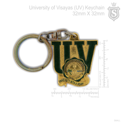 University of Visayas Cut-Out Keychain Gold 32mm