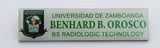 Universidad De Zamboanga- BS Radiologic Technology Nameplate