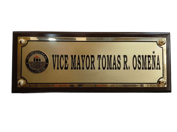 Door Wood Signage - Vice Mayor Tomas R. Osmeña