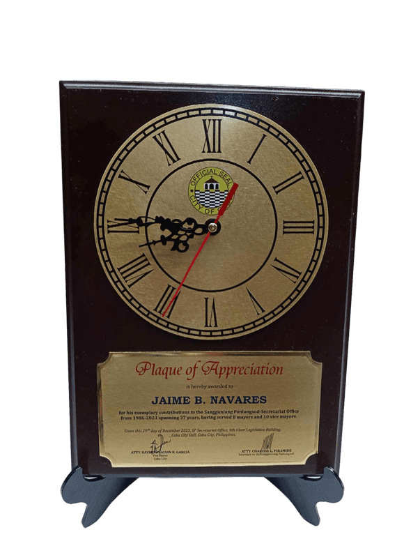 City of Cebu Plaque Of Appreciation 2023