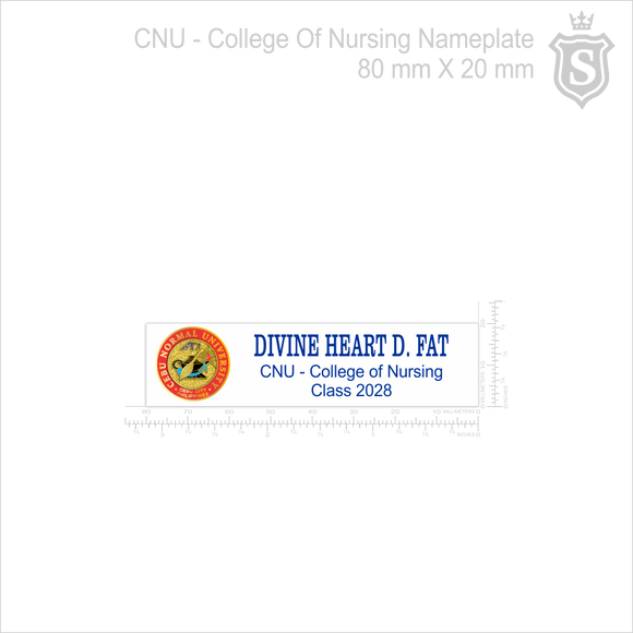 Cebu Normal University (CNU) Nameplate - College of Nursing