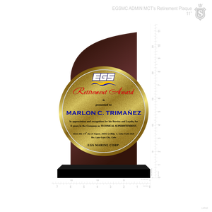 EGSMC Retirement Plaque