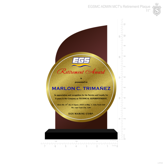 EGSMC Retirement Plaque