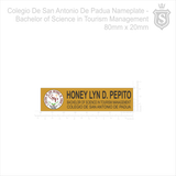 Colegio De San Antonio De Padua Nameplate - Bachelor of Science in Tourism Management