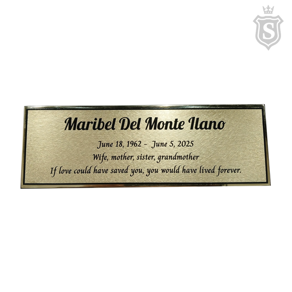 Memorial Brass Plate with Stand