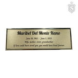 Memorial Brass Plate with Stand