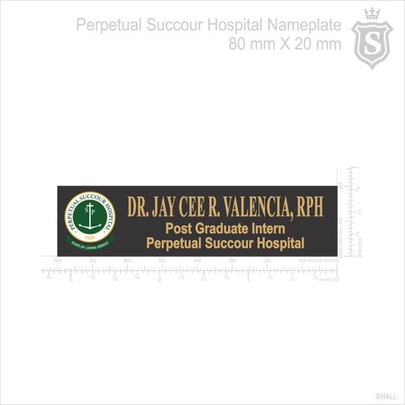 Perpetual Succour Hospital Nameplate - Post Graduate Intern
