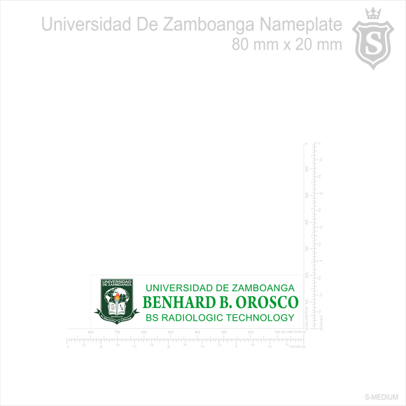 Universidad De Zamboanga- BS Radiologic Technology Nameplate