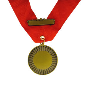 Blank Medal 2 inches with red ribbon