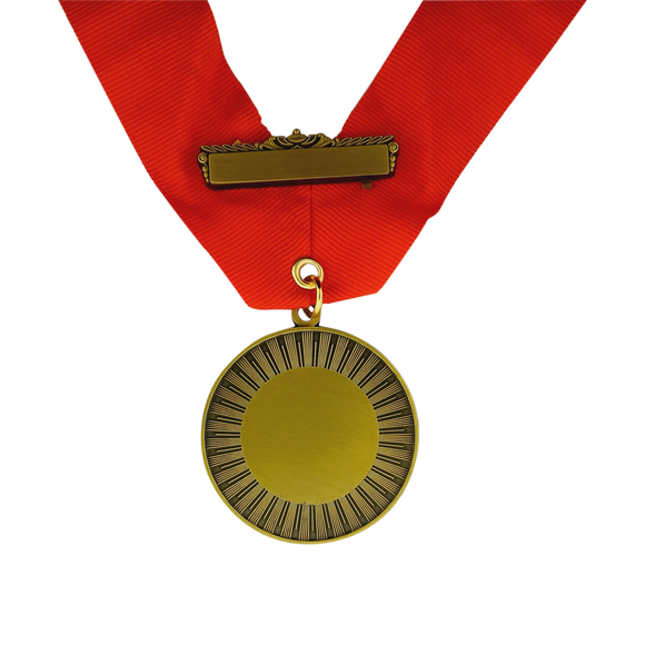 Blank Medal 2 inches with red ribbon