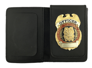PNP Leather Bifold Wallet Badge Holder Set