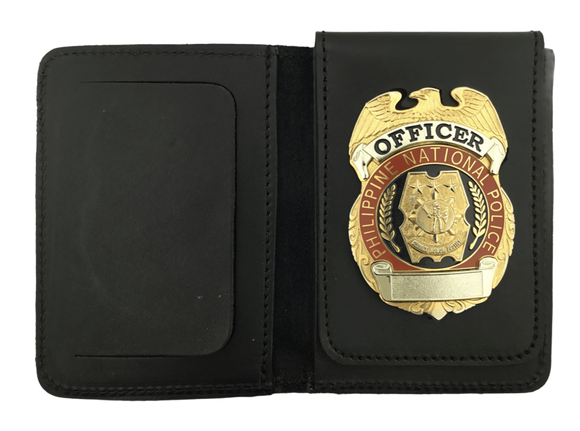 PNP Leather Bifold Wallet Badge Holder Set