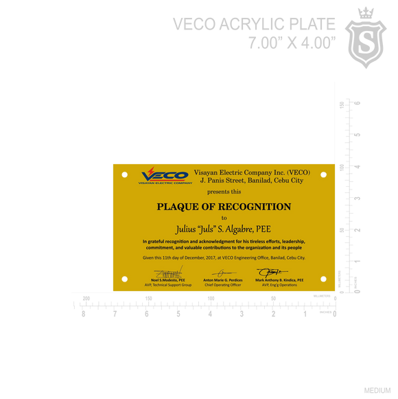 VECO Acrylic Plate
