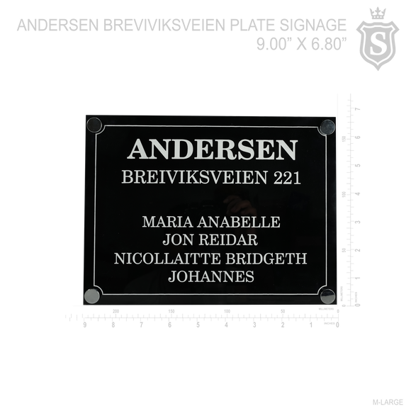 ANDERSEN BREIVIKSVEIEN PLATE SIGNAGE