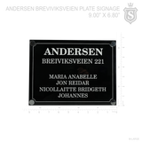ANDERSEN BREIVIKSVEIEN PLATE SIGNAGE