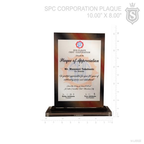 Sun-Pleats Cebu (SPC) Corporation Plaque