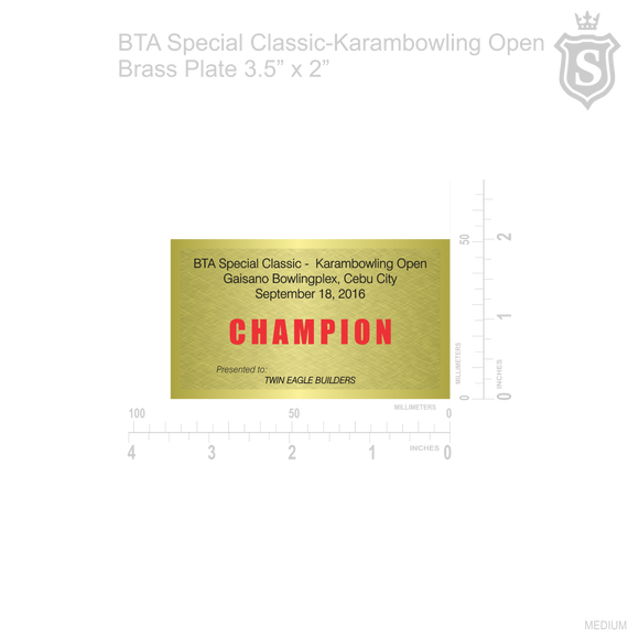 BTA Special Classic-Karambowling Open Brass Plate