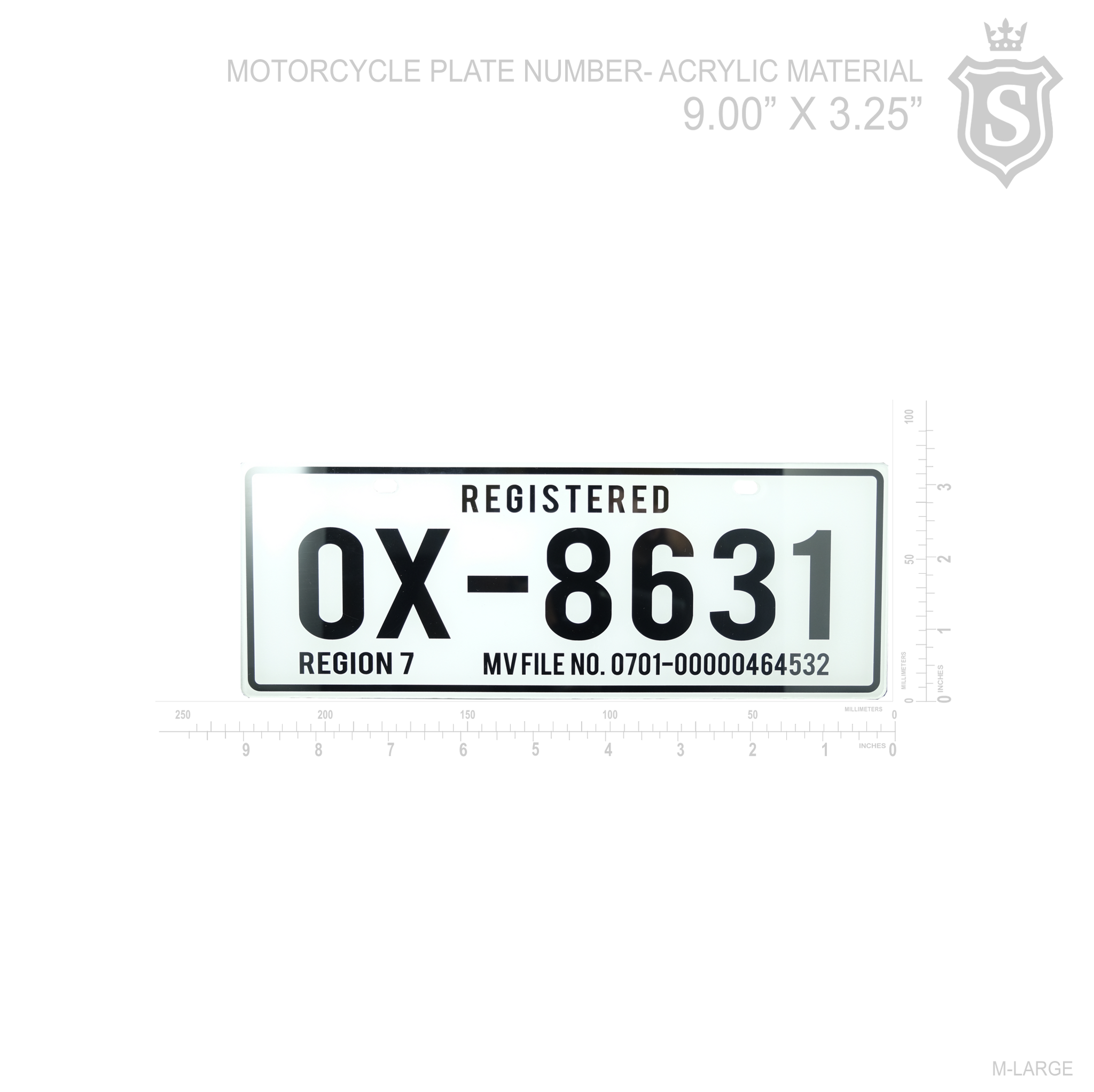 Motorcycle Plate number Acrylic Material Suarez Arts