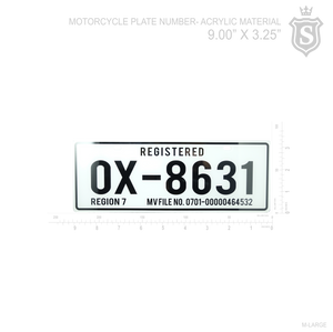 Motorcycle Plate number- Acrylic Material