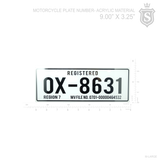 Motorcycle Plate number- Acrylic Material