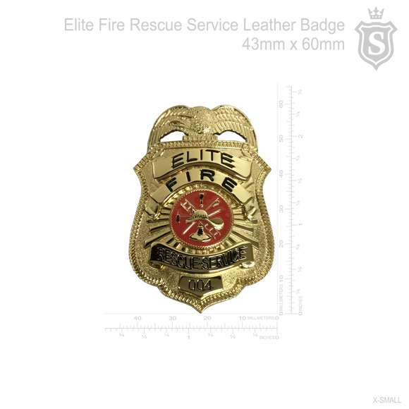 Elite Fire Rescue Service Leather Badge - BFP