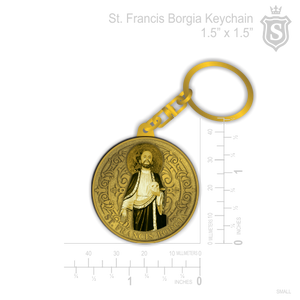 St. Francis Borgia keychain Gold 1.5 inch