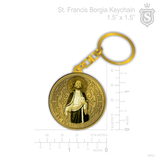 St. Francis Borgia keychain Gold 1.5 inch