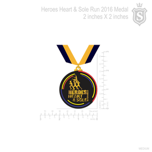 Heroes Heart & Sole Run 2016 Gold Medal 2 inch