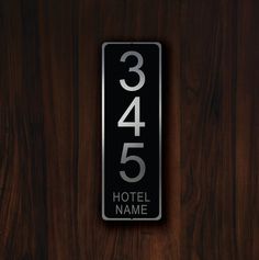 Hotel Room Number Signage