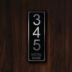 Hotel Room Number Signage