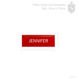 1 Line Acrylic Nameplate  - 50mm x 18mm