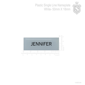 Nameplate  - Plastic 50 x 18- Single Line