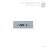 Nameplate  - Plastic 50 x 18- Single Line