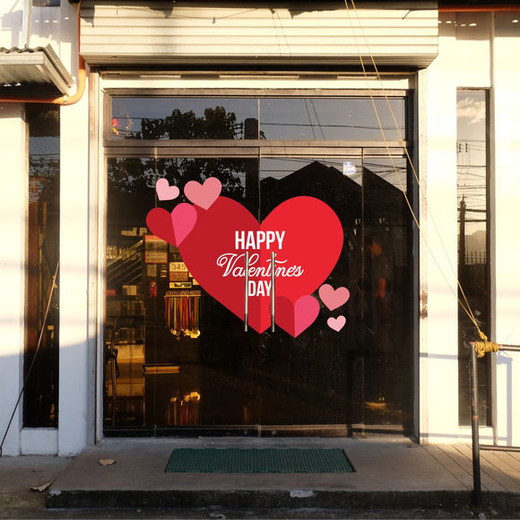 Storefront Window Graphics (Themed) - Valentine's Day Hearts