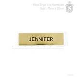 1 Line Brass Nameplate - 70mm x 20mm