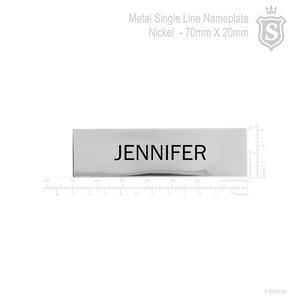 1 Line Brass Nameplate - 70mm x 20mm