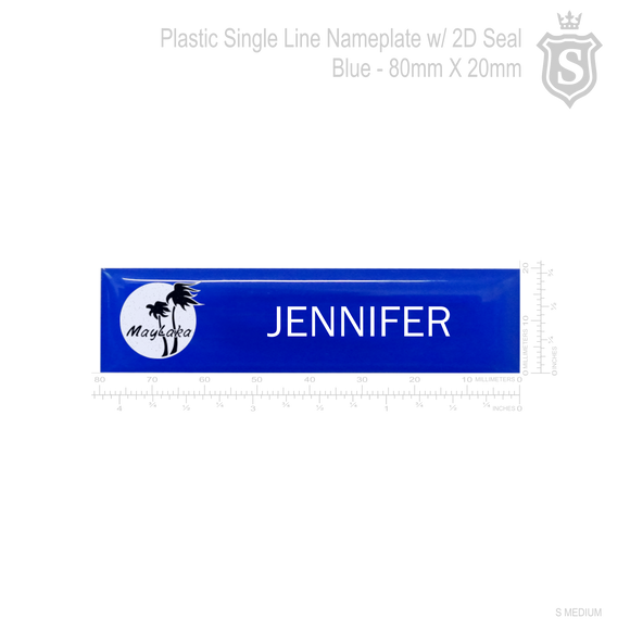 Nameplate 2D Printed Seal - Plastic 80 x 20- Single Line