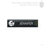 Nameplate 2D Printed Seal - Plastic 80 x 20- Single Line