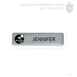 Nameplate 2D Printed Seal - Plastic 80 x 20- Single Line