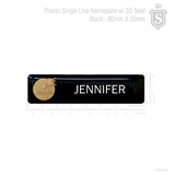 Nameplate 3D Seal - Plastic 80 x 20- Single Line