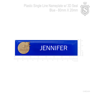 Nameplate 3D Seal - Plastic 80 x 20- Single Line