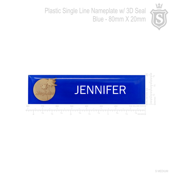 Nameplate 3D Seal - Plastic 80 x 20- Single Line