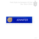 Nameplate 3D Seal - Plastic 80 x 20- Single Line