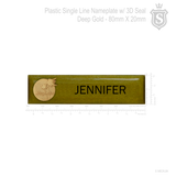 Nameplate 3D Seal - Plastic 80 x 20- Single Line